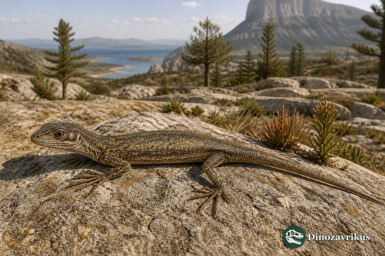 Megachirella wachtleri on a rocky Middle Triassic slope in the Italian Alps