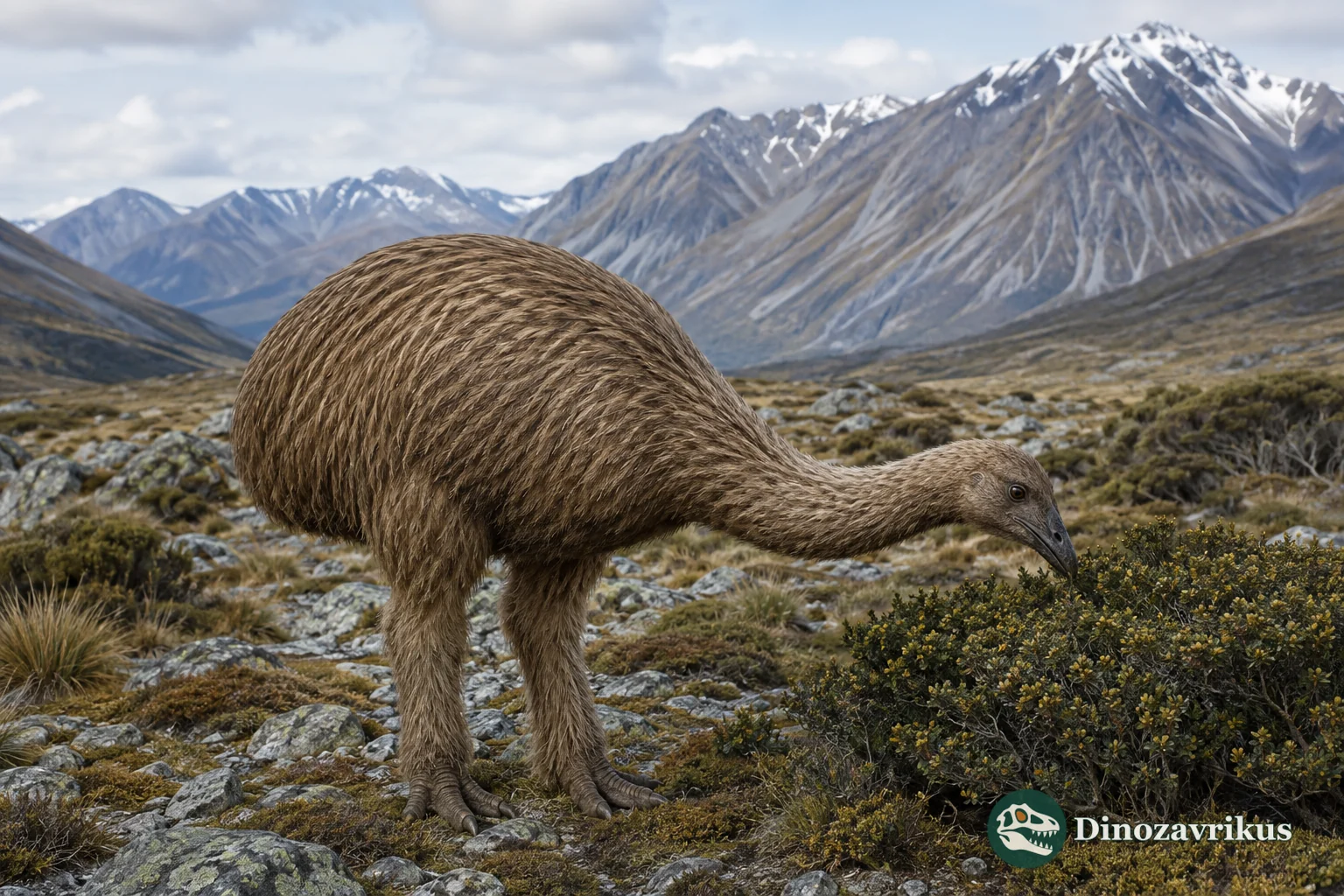 Megalapteryx reconstructed among upland shrubs on New Zealand’s South Island