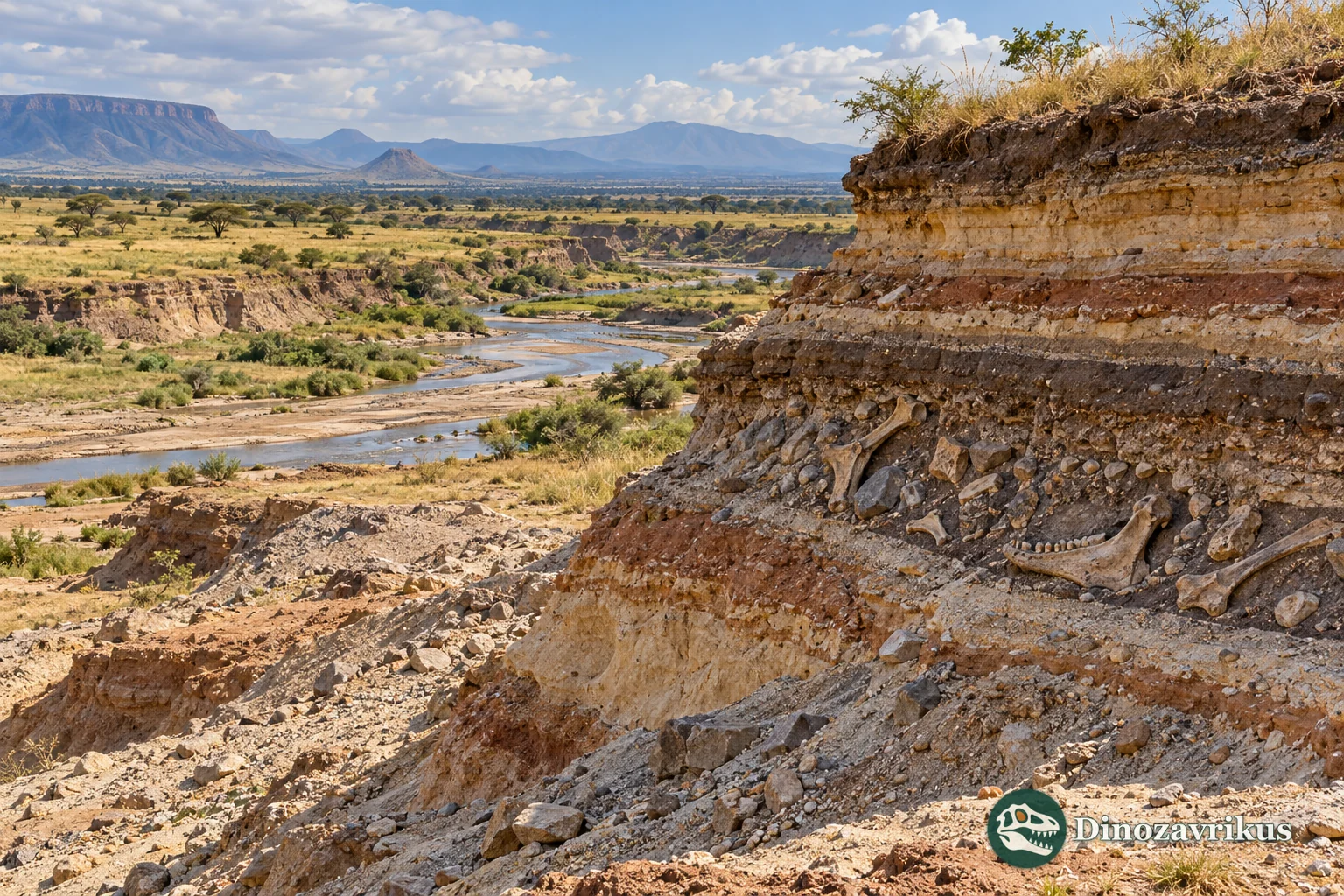 Interpretive East African river basin and sediment layers