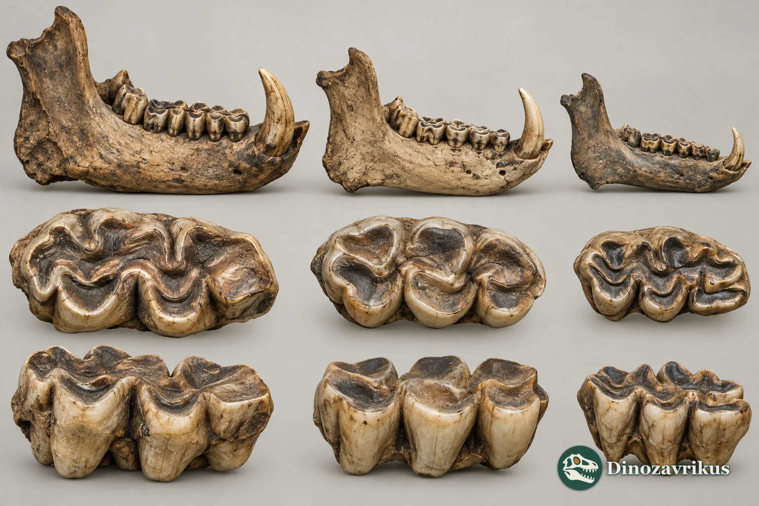 Conceptual comparison of African fossil pig jaws and molars