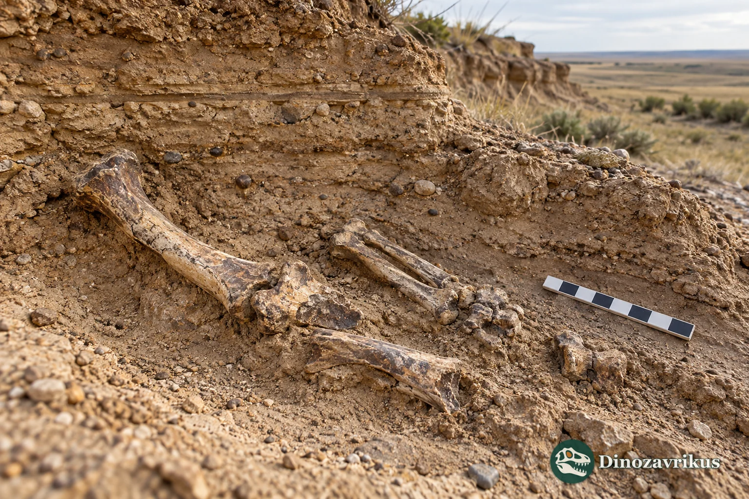 Illustrative fossil limb fragments in Argentine sediment
