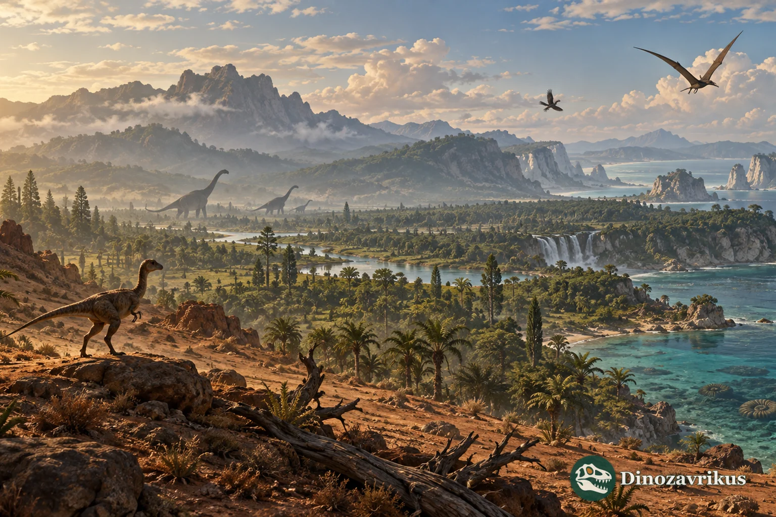 A visual transect through Triassic, Jurassic and Cretaceous Mesozoic environments