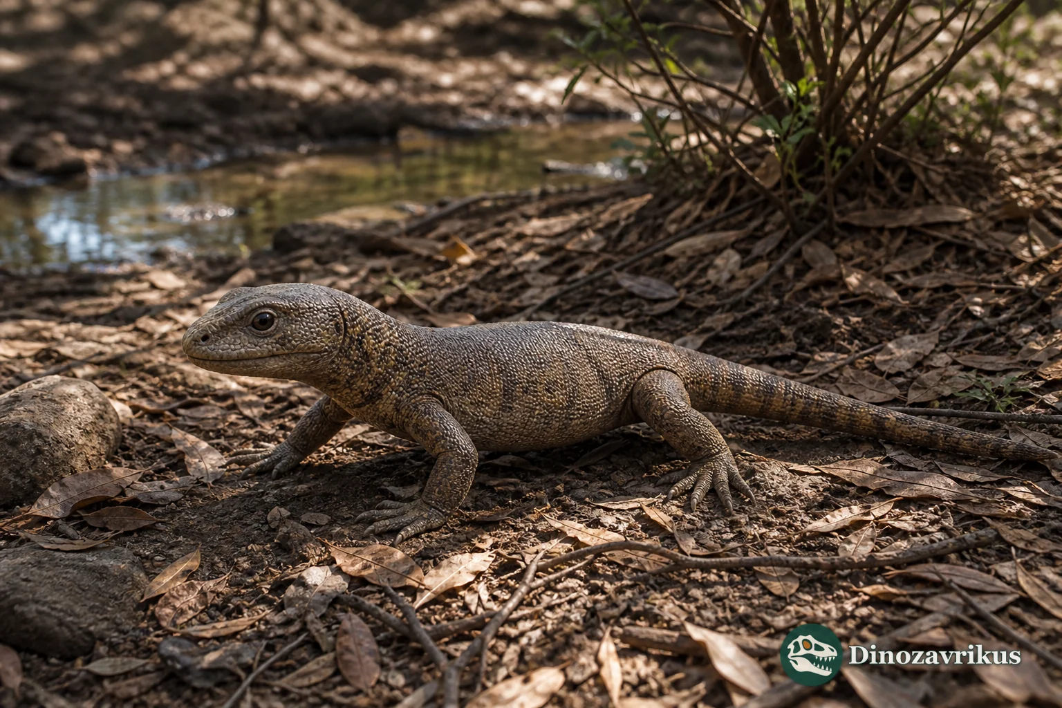 Milleretta rubidgei moving through low vegetation in the Permian Karoo