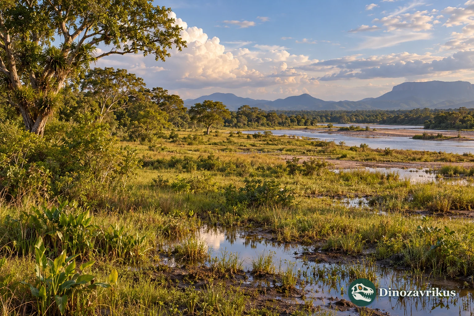 Reconstructed mosaic of northern Venezuelan woodland and grassland