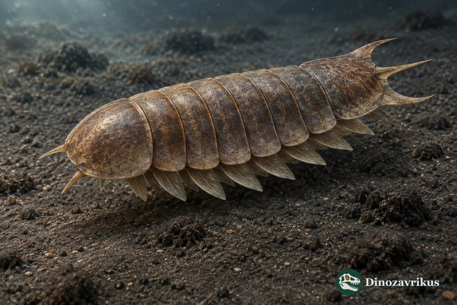Scientific reconstruction of Mollisonia symmetrica with seven trunk tergites