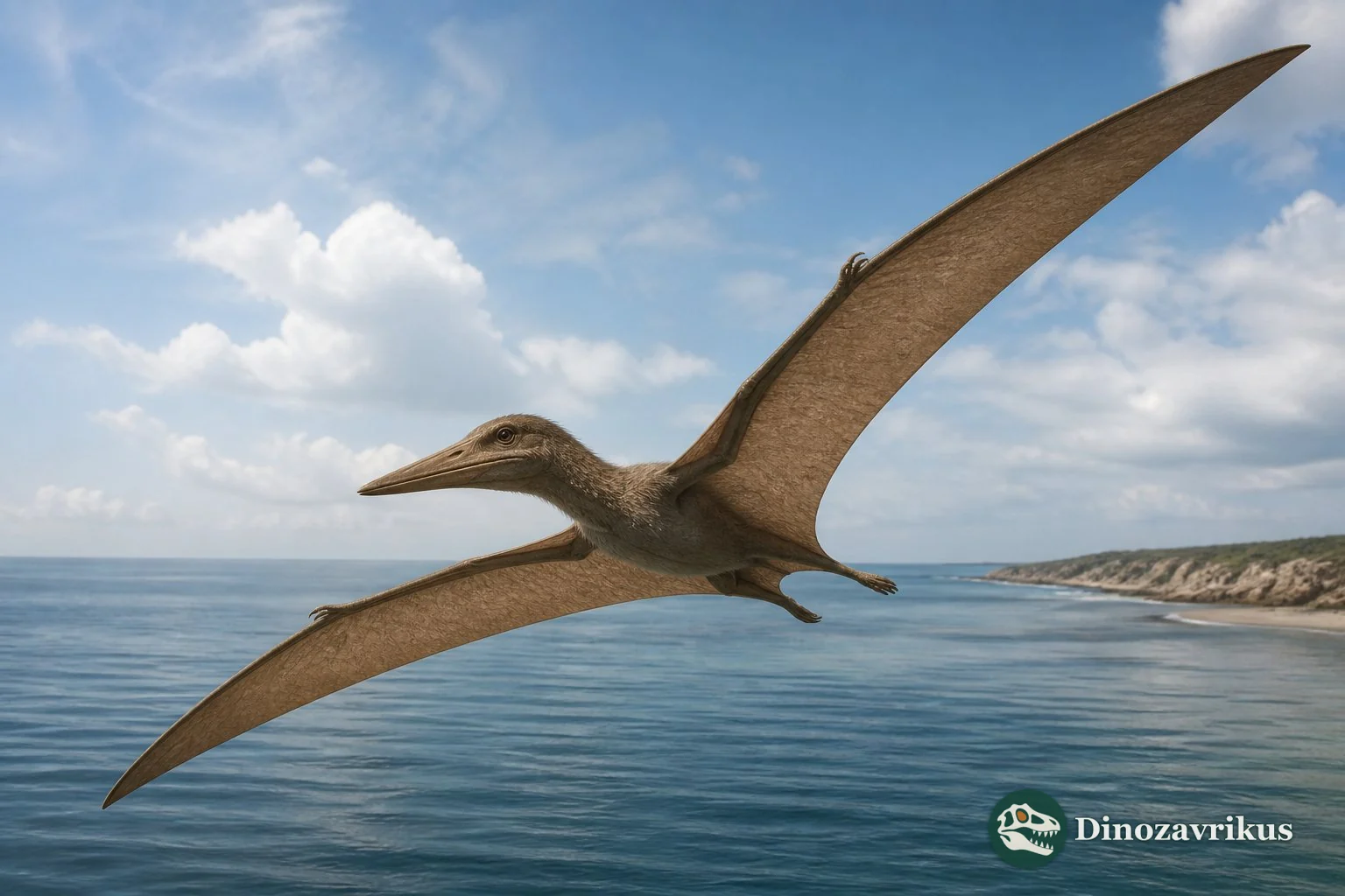 Muzquizopteryx flying over the Late Cretaceous sea of Coahuila