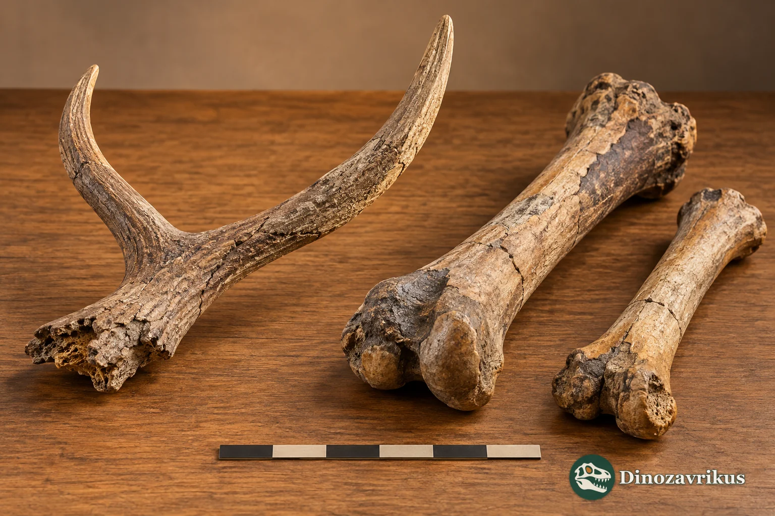 Conceptual deer antler and limb fossil display