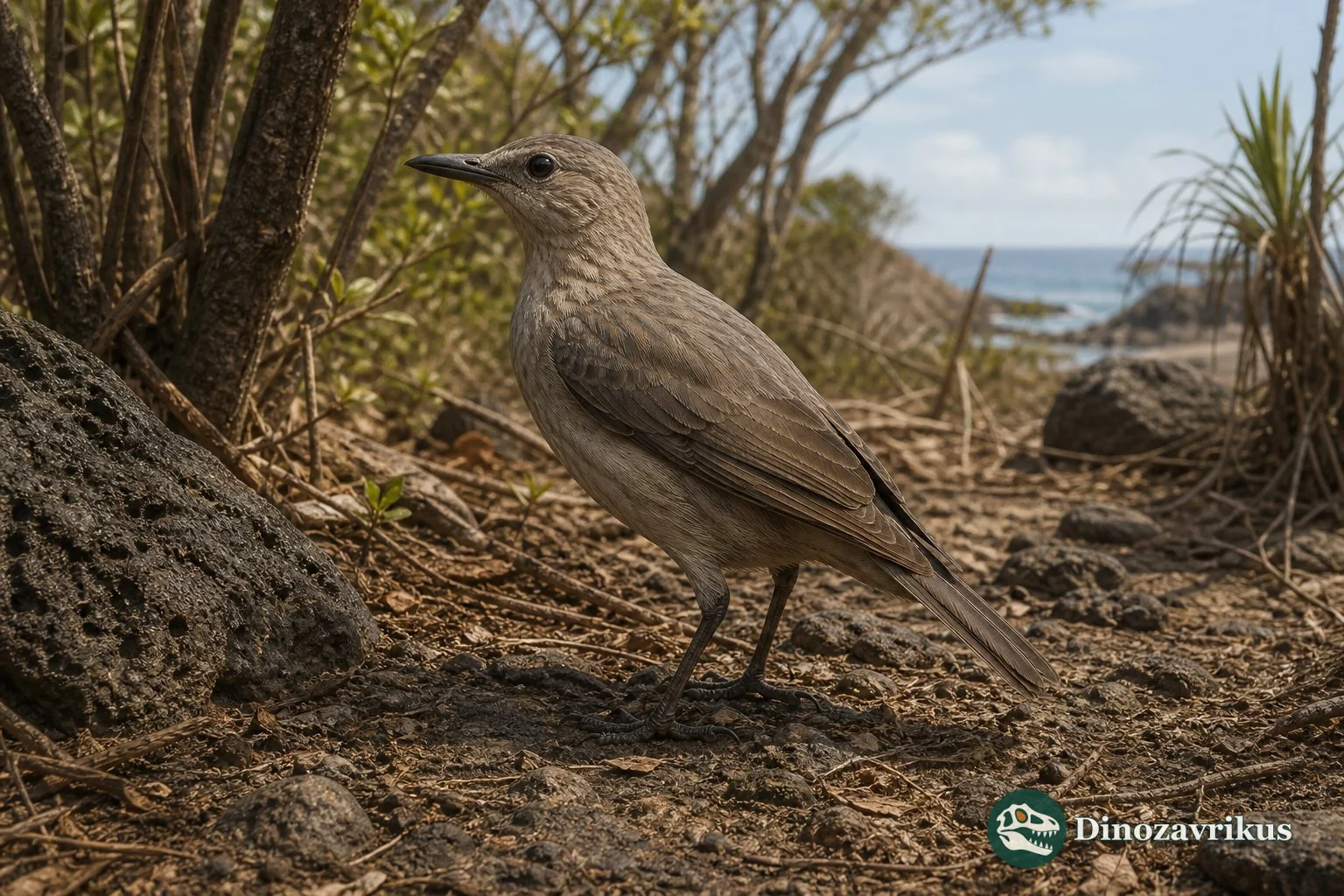 Necropsar reconstructed on Rodrigues, with plumage shown as uncertain
