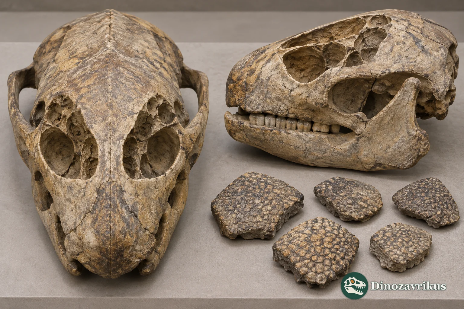 Illustrative skull and osteoderms of Neosclerocalyptus