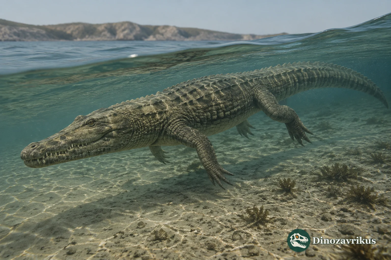 Neosteneosaurus reconstructed in a Middle Jurassic coastal sea