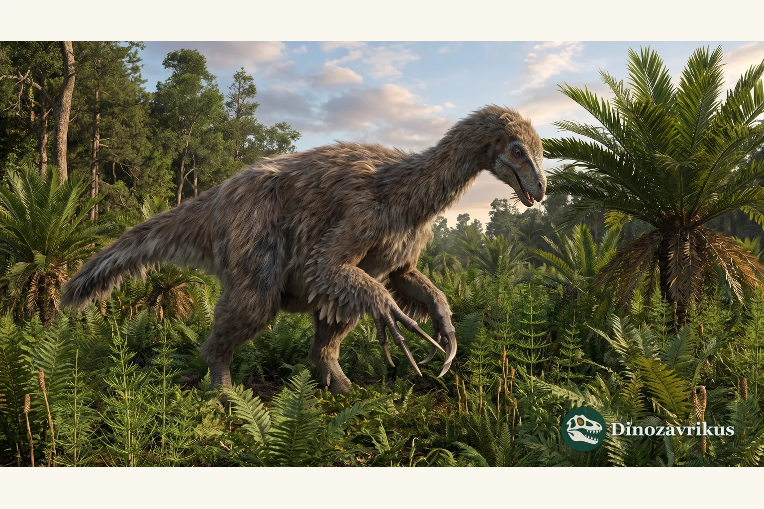 Illustrative reconstruction of Nothronychus in a Cretaceous woodland