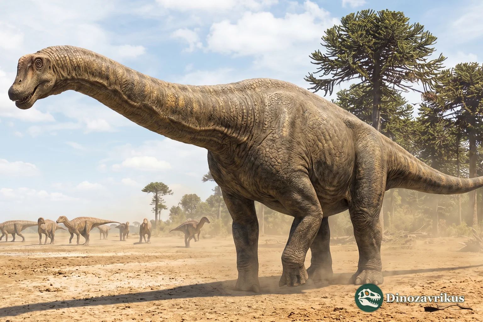 Reconstruction of Notocolossus on a Late Cretaceous Argentine plain
