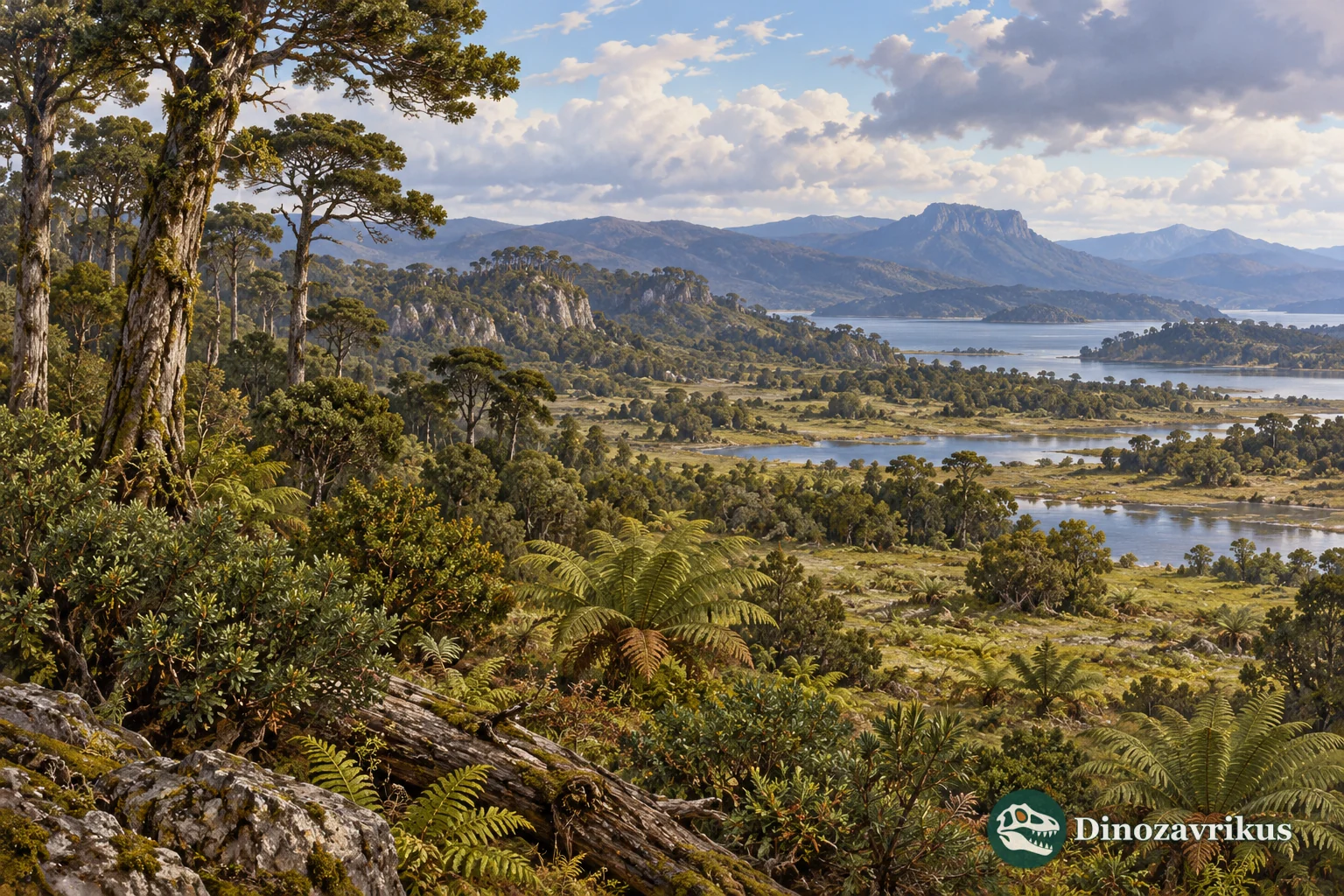 Generalized Middle Eocene Patagonian woodland scrub and open ground