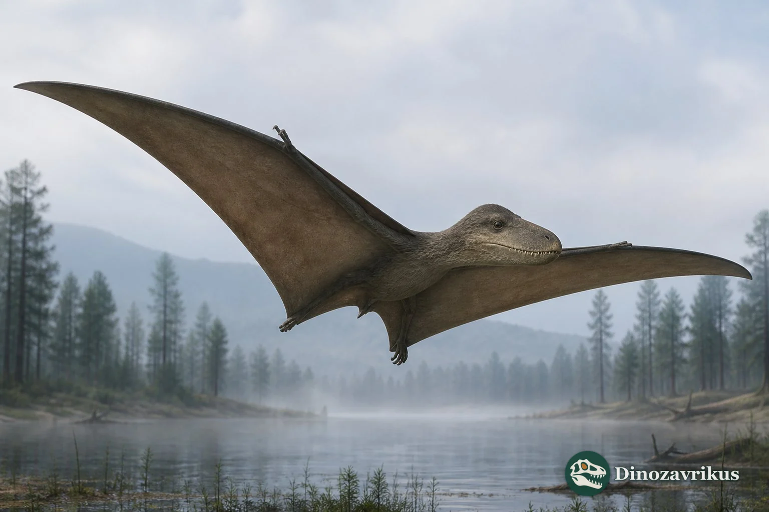 Nurhachius gliding above the Early Cretaceous lakes of Liaoning