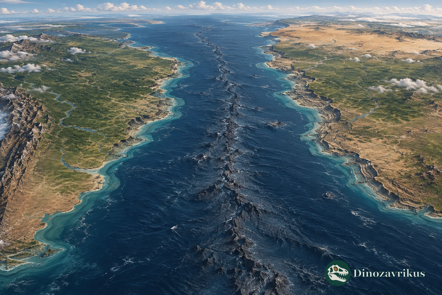 Illustrative reconstruction of the Cretaceous South Atlantic widening between South America and Africa