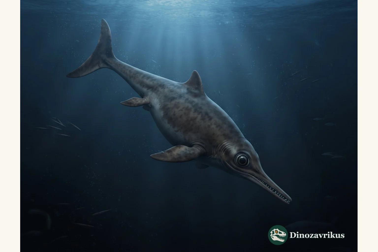 Ophthalmosaurus swimming through a Jurassic sea