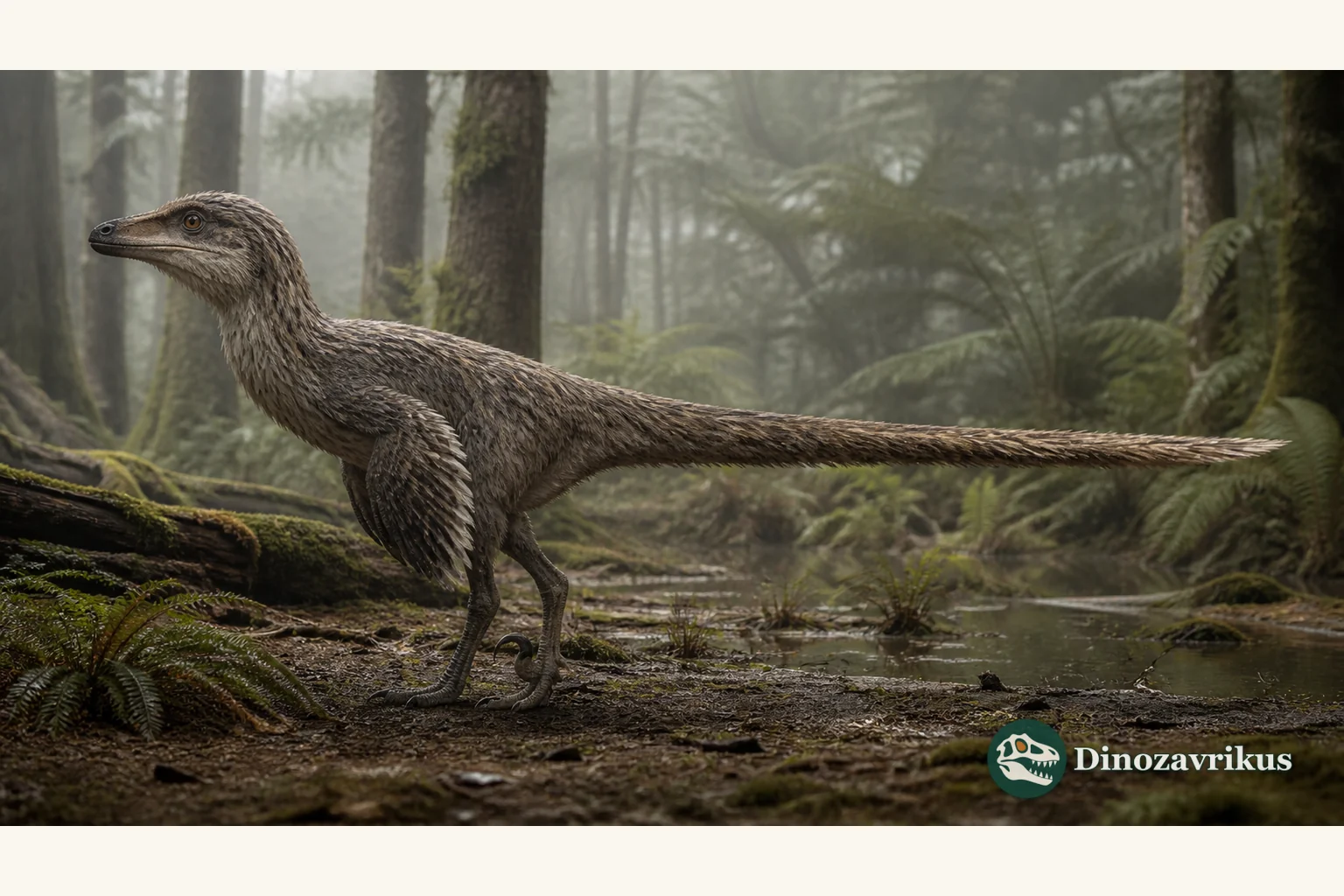 Ornithodesmus reconstructed as a small feathered theropod on the Early Cretaceous Isle of Wight