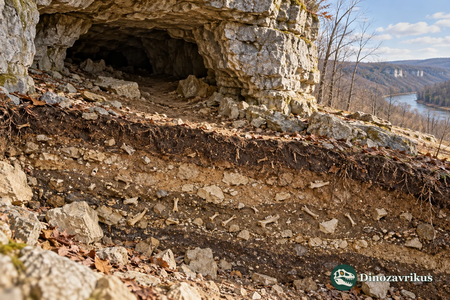 Illustrated cave sediment exposure