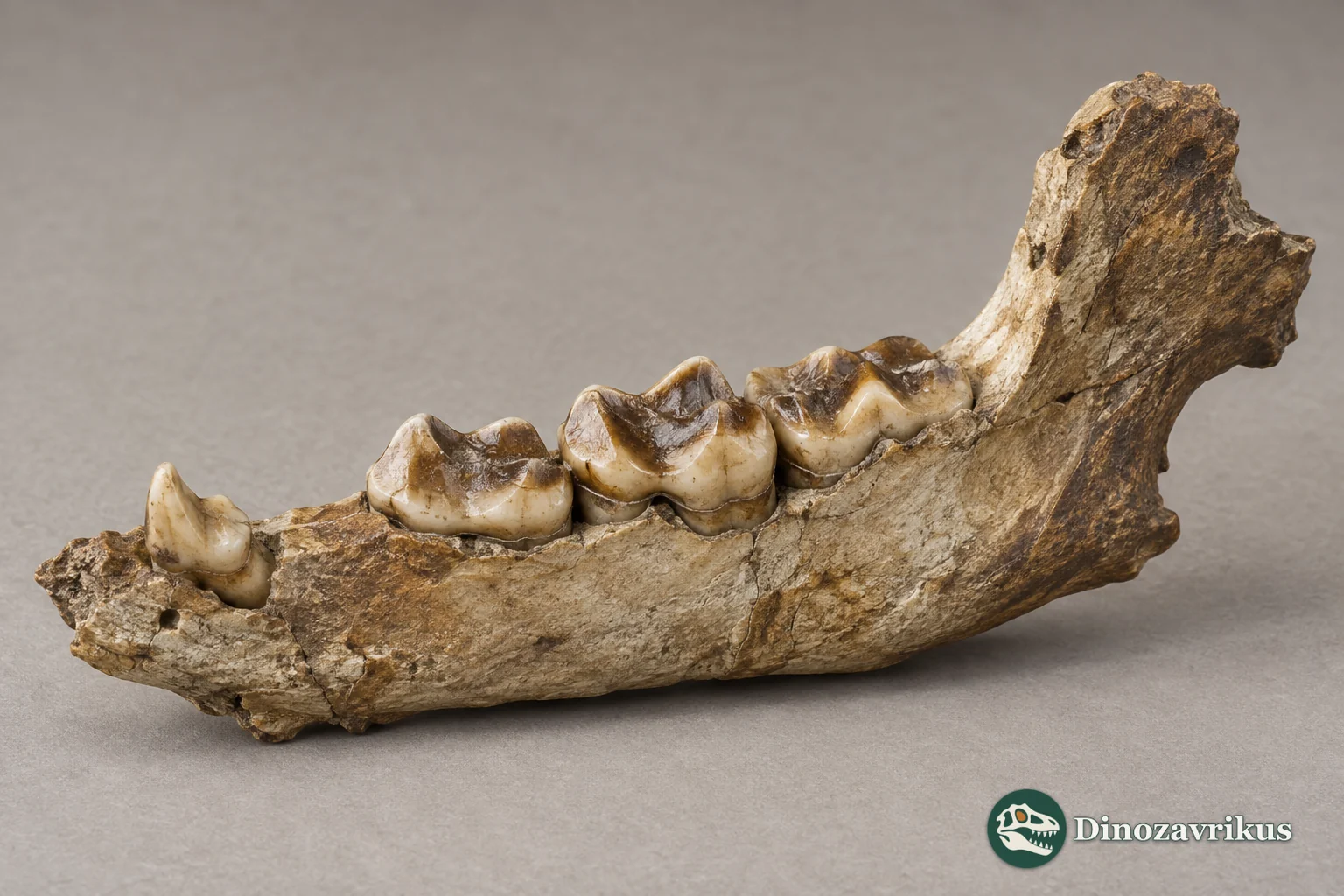 Illustrative fossil carnivore jaw