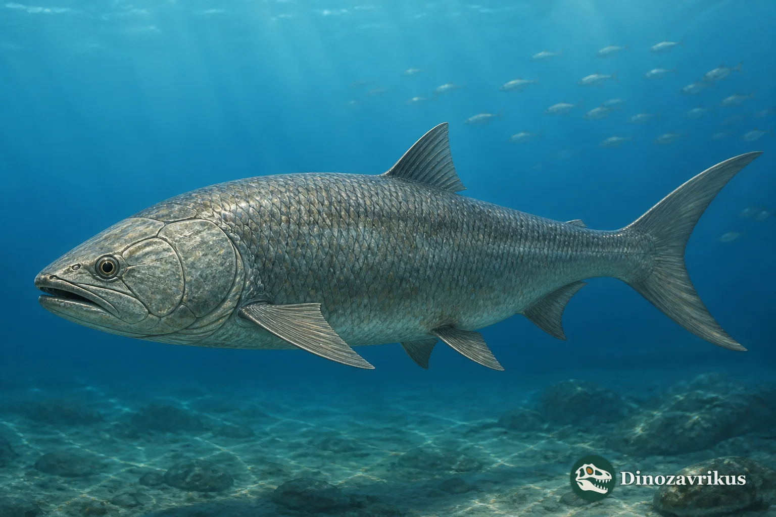 Pachyrhizodus caninus in a Cretaceous sea, based on the nearly complete Texas skeleton