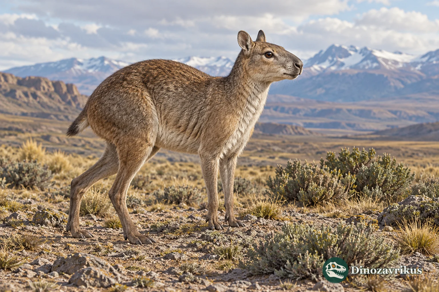 Artistic reconstruction of a small Pachyrukhos in Miocene Patagonia