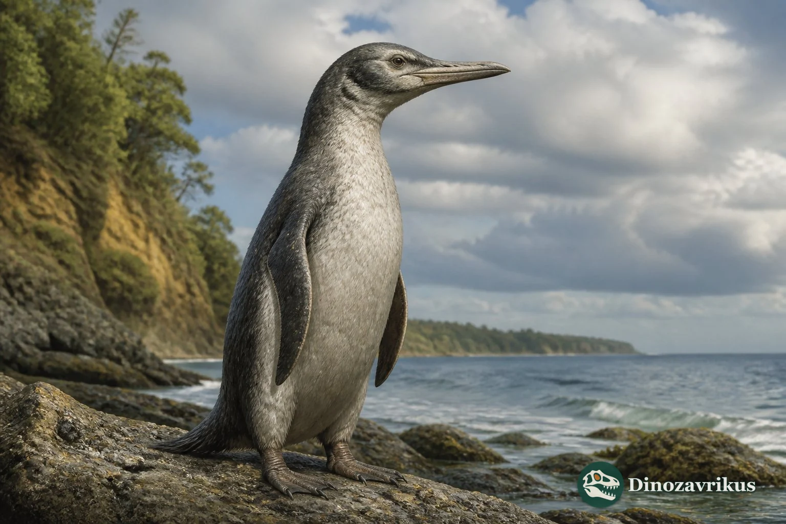 A Palaeeudyptes penguin reconstructed along an Eocene Antarctic shore