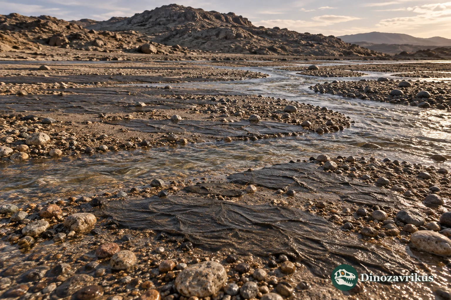 Microbial mats on a wet Paleoarchean river flat