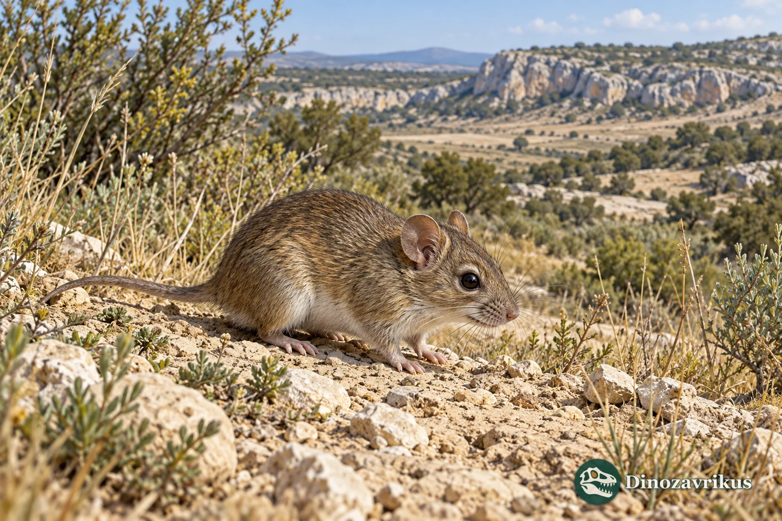 Artistic reconstruction of a small Paraethomys in early Pliocene Iberia