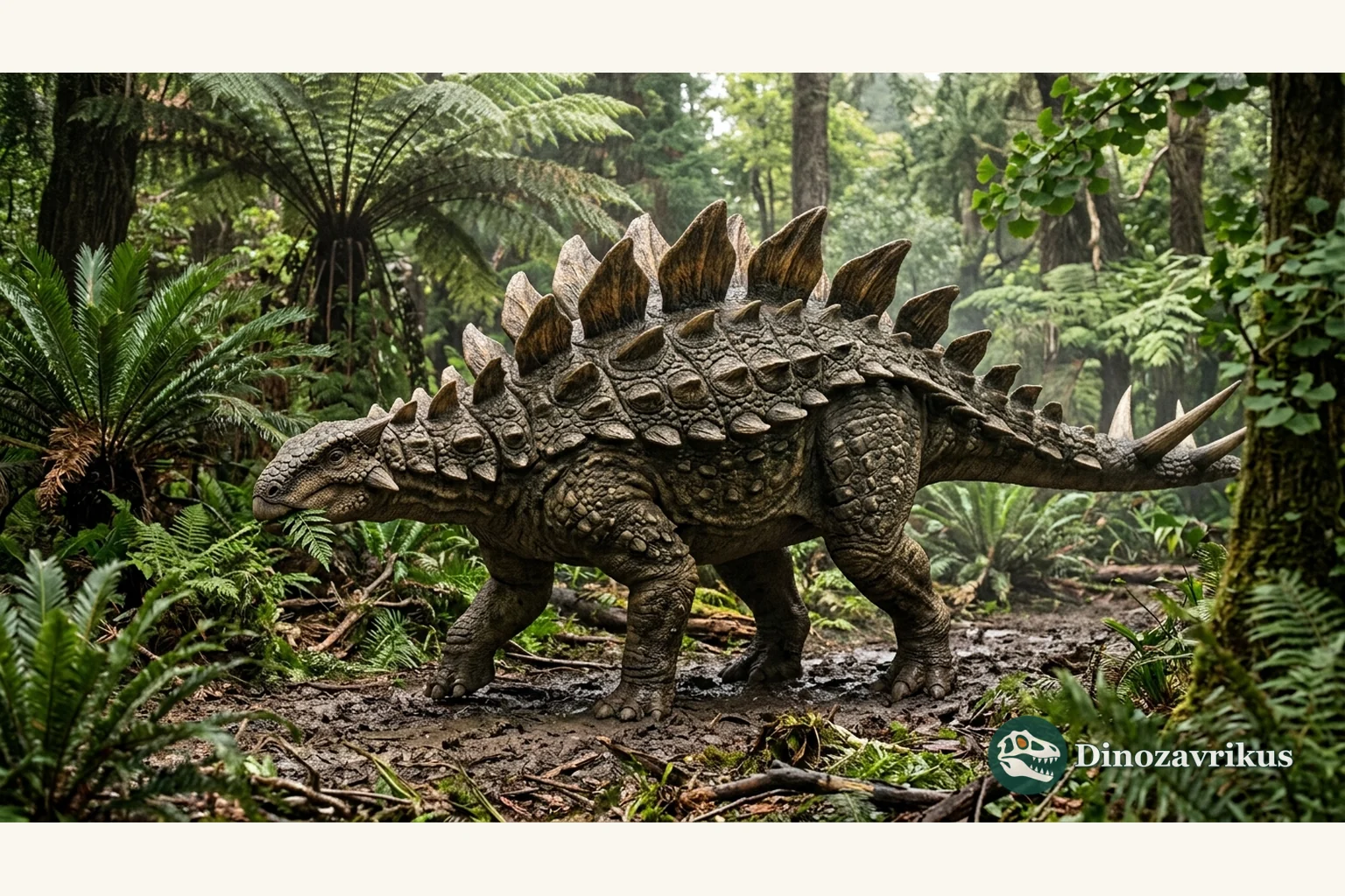 Scientific reconstruction of Paranthodon in an Early Cretaceous South African landscape