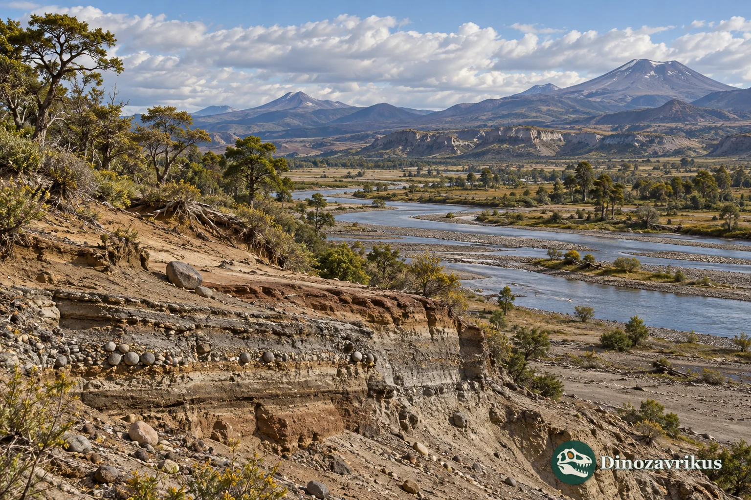 Interpretive Patagonian river plain