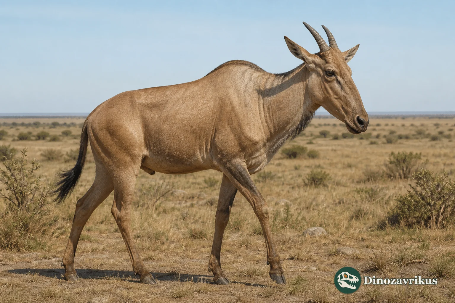Parmularius in an open African woodland and grassland mosaic, with horn-core form based on fossils