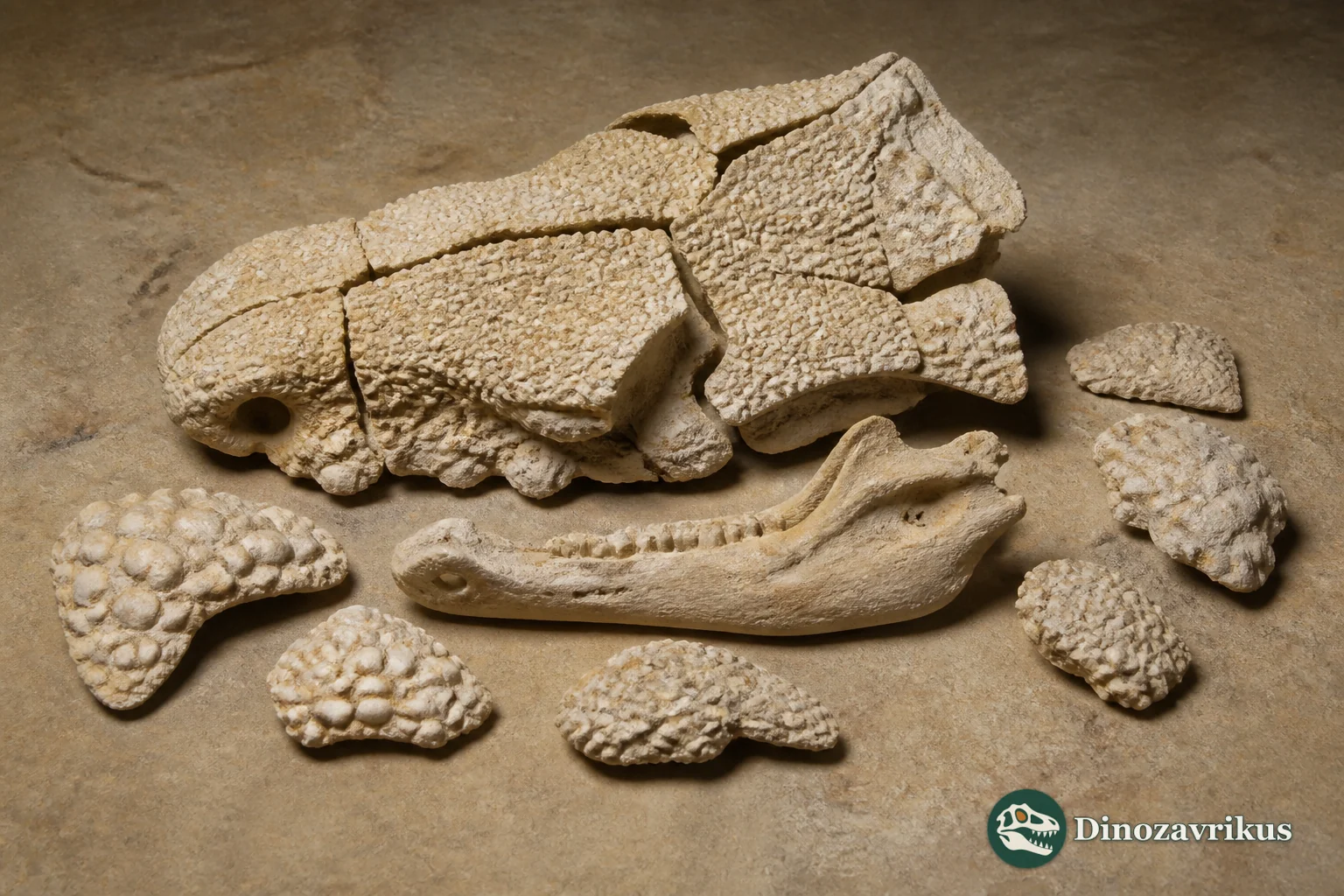 Skull fragments and bumpy osteoderms of the Oligocene lizard Peltosaurus granulosus