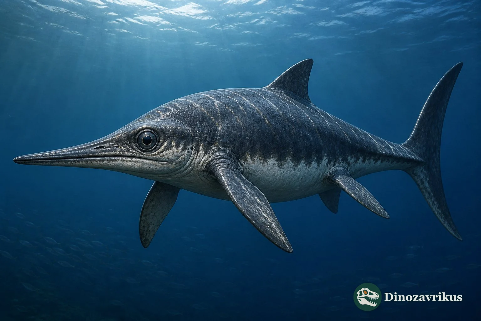 Pervushovisaurus bannovkensis swimming in a Cenomanian sea