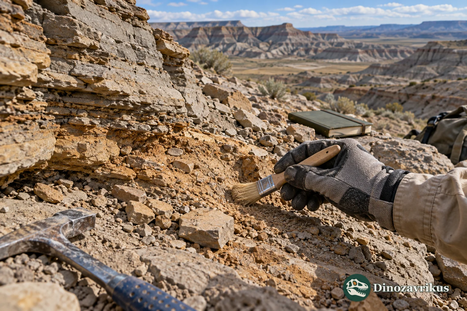 Illustrative modern search in layered Bighorn Basin sediment