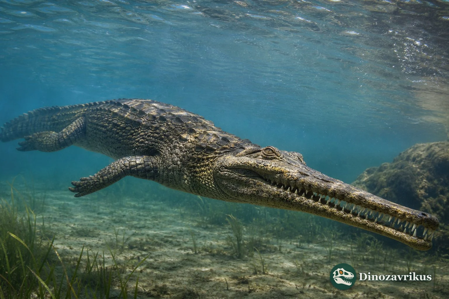 Pholidosaurus reconstructed at an Early Cretaceous European wetland