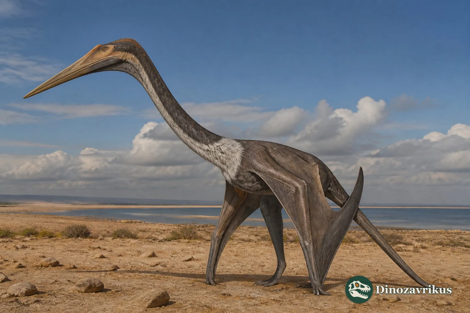 Phosphatodraco reconstructed on a Late Cretaceous Moroccan coastal plain