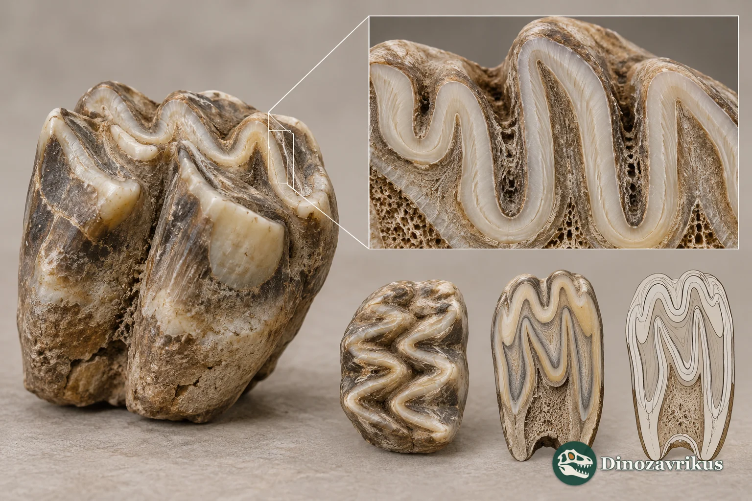 Conceptual folded capybara-like molar