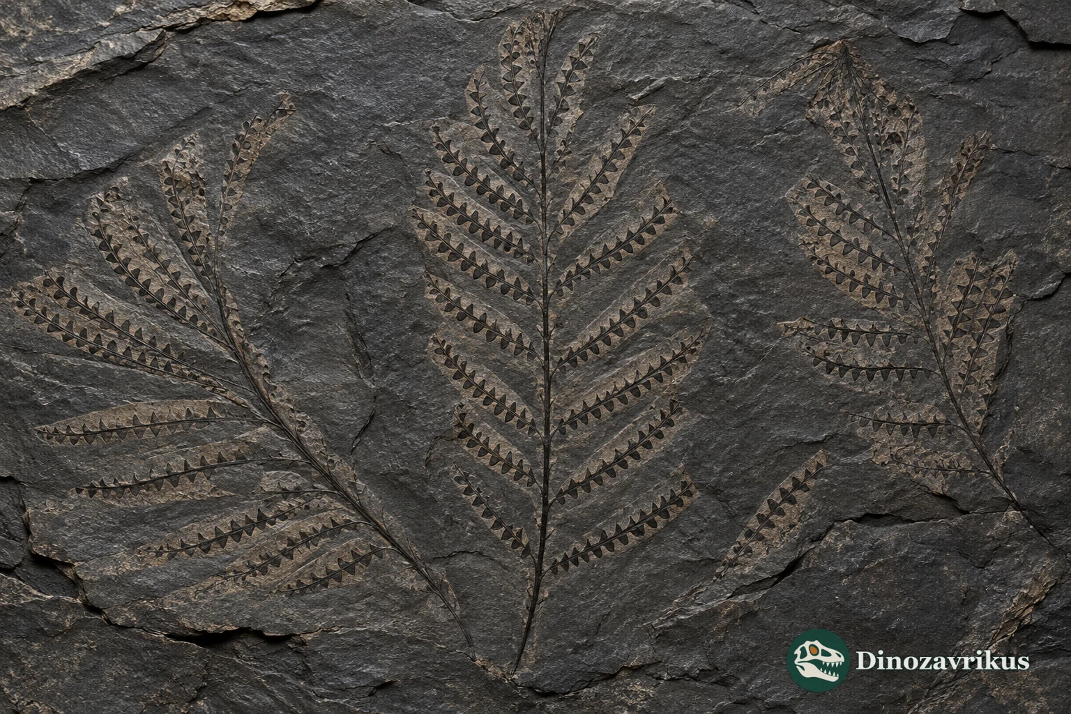 Several leaf-shaped Phyllograptus colonies preserved on a shale slab