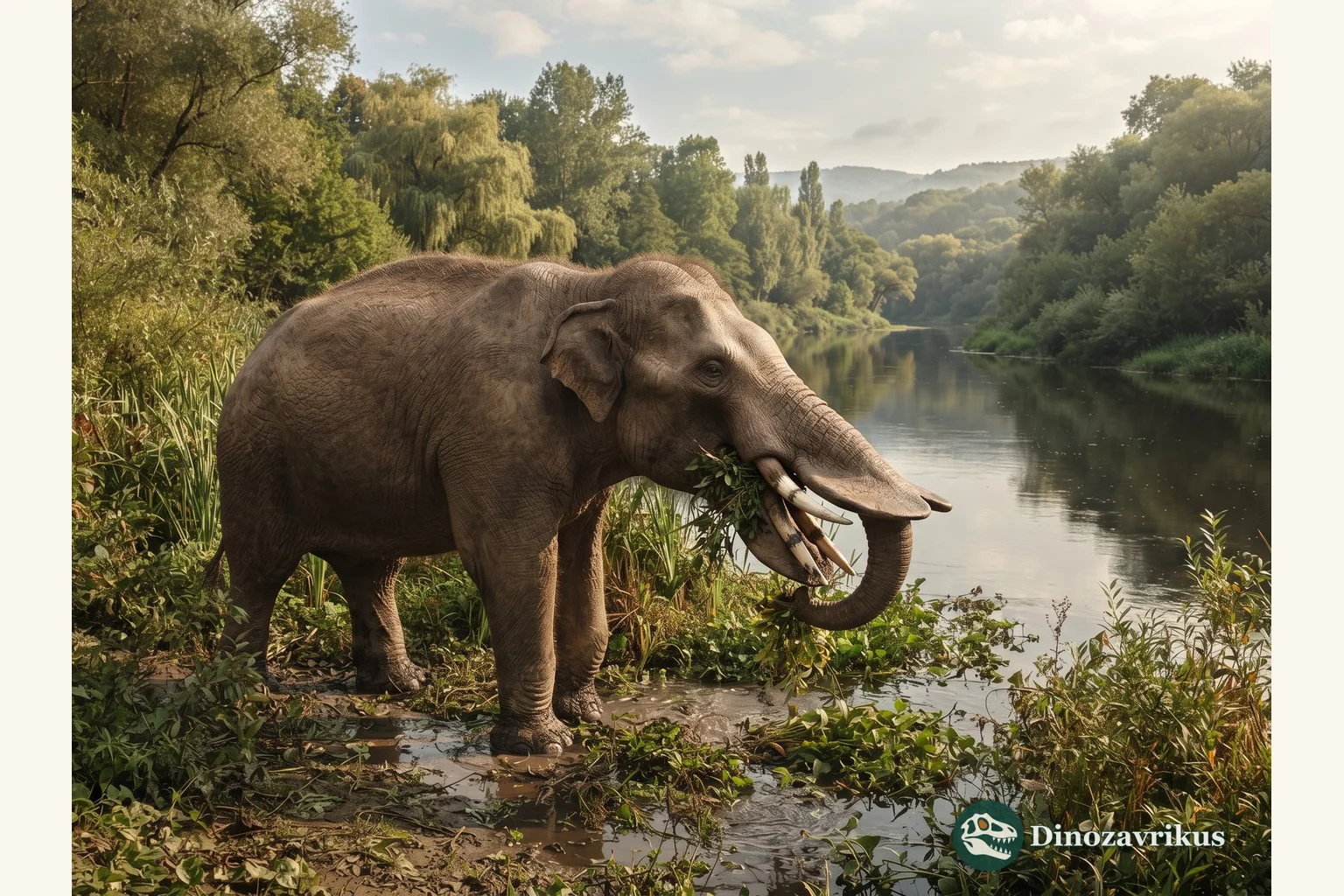 Platybelodon reconstructed in a Miocene landscape