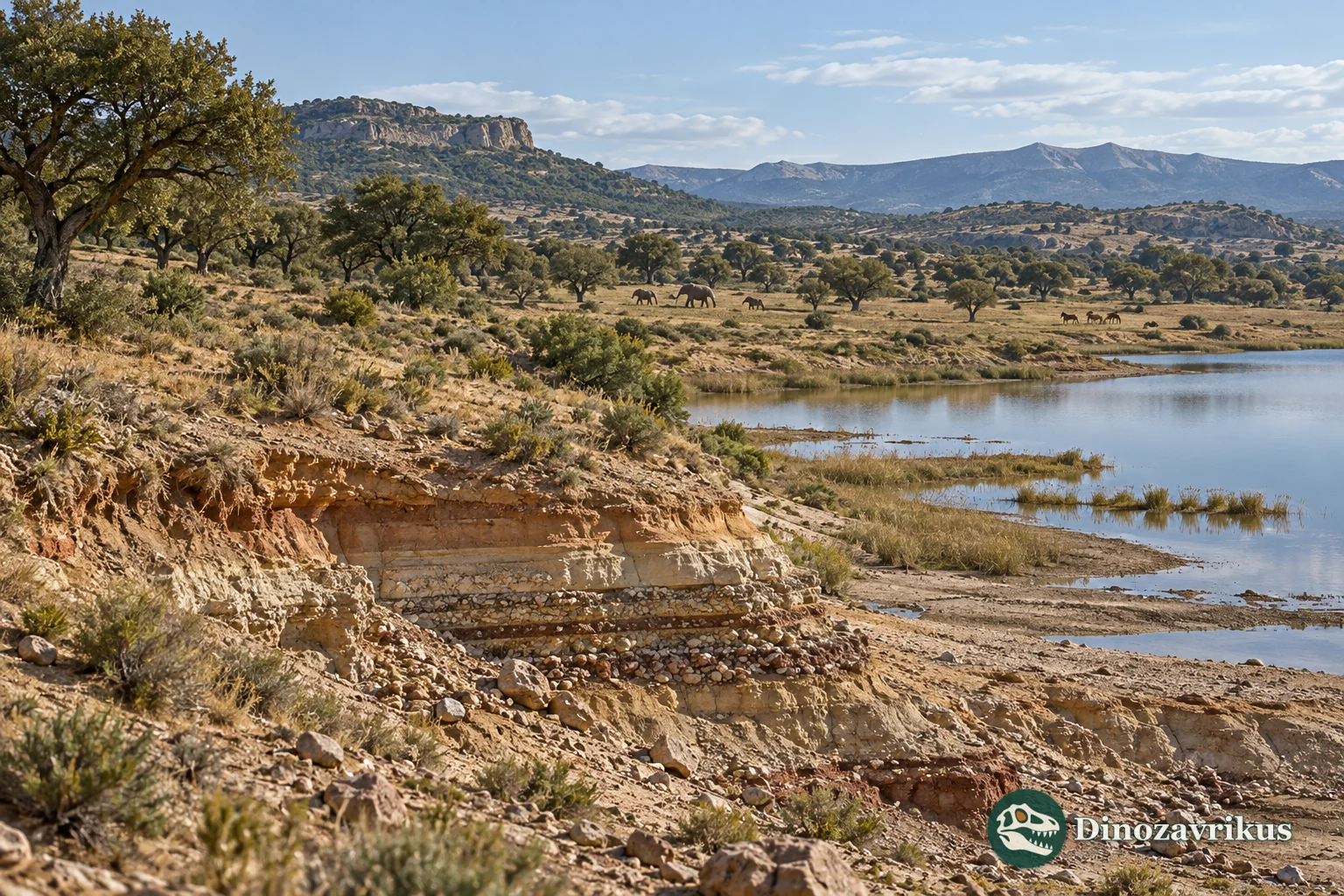 Interpretive late Pliocene lake-margin landscape
