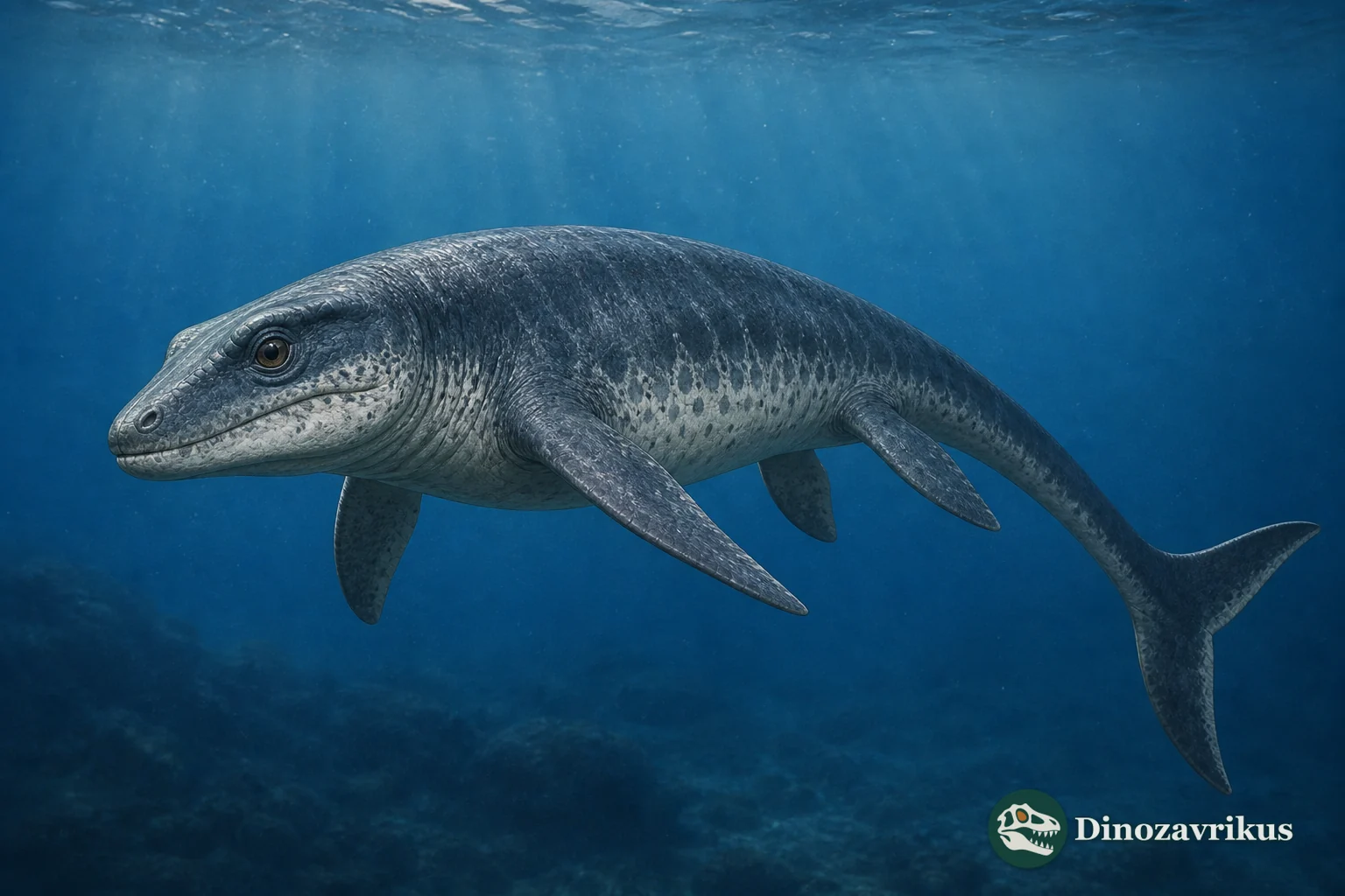 Plioplatecarpus primaevus swimming through the Late Cretaceous Western Interior Seaway