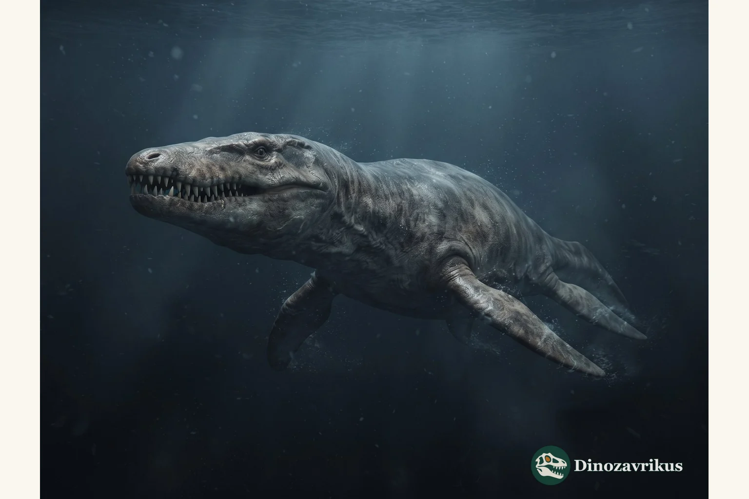 Pliosaurus reconstructed swimming through a Jurassic sea
