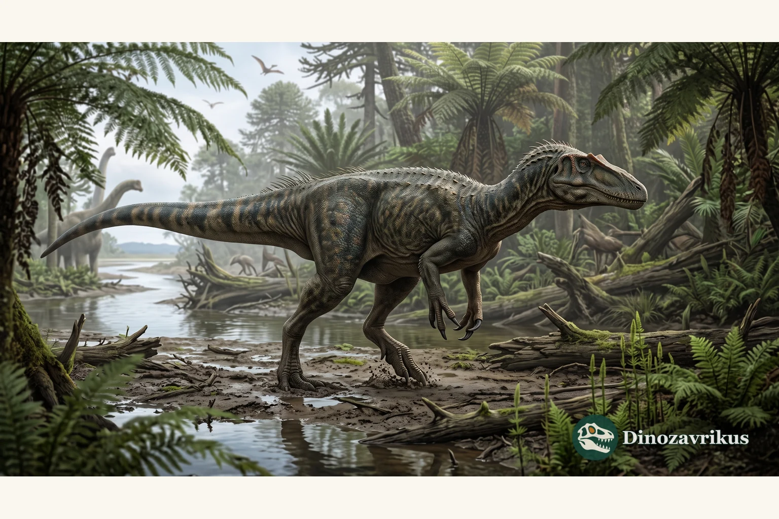 Poekilopleuron reconstructed on a Middle Jurassic Normandy coast