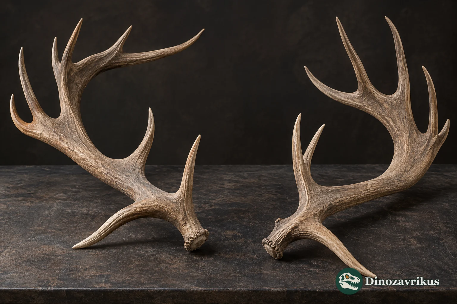 Illustrative comparison of branching fossil deer antlers