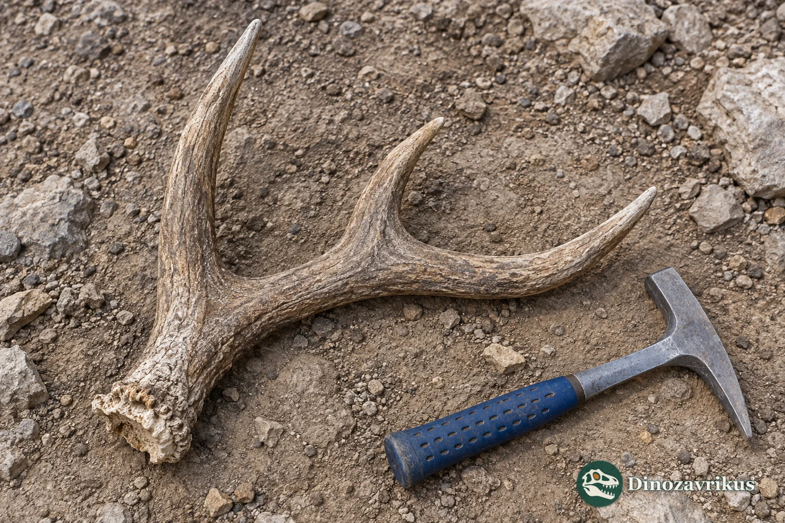 Conceptual fossil deer antler