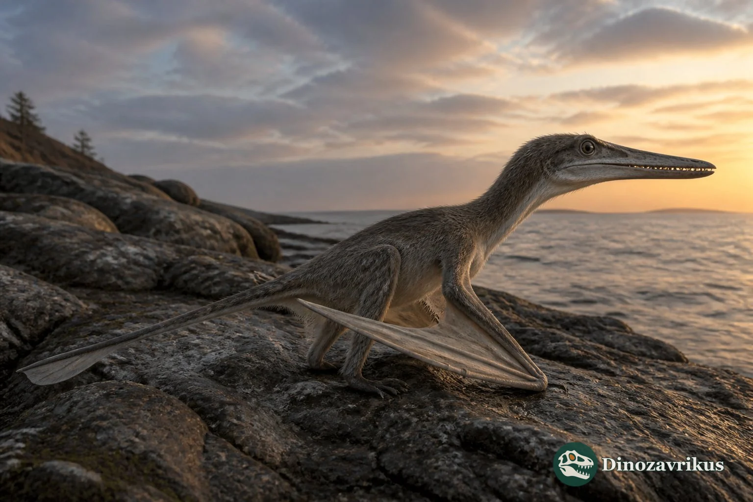 Preondactylus reconstructed on a rocky Late Triassic shore in northern Italy