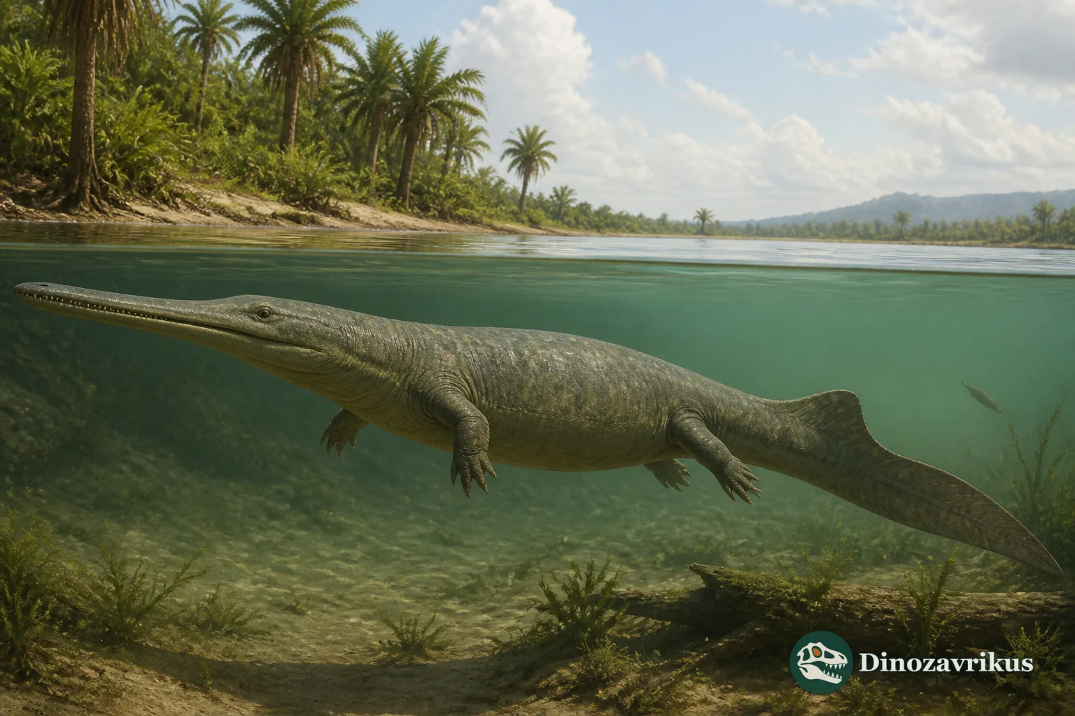 Prionosuchus reconstructed swimming in a Permian Brazilian lagoon