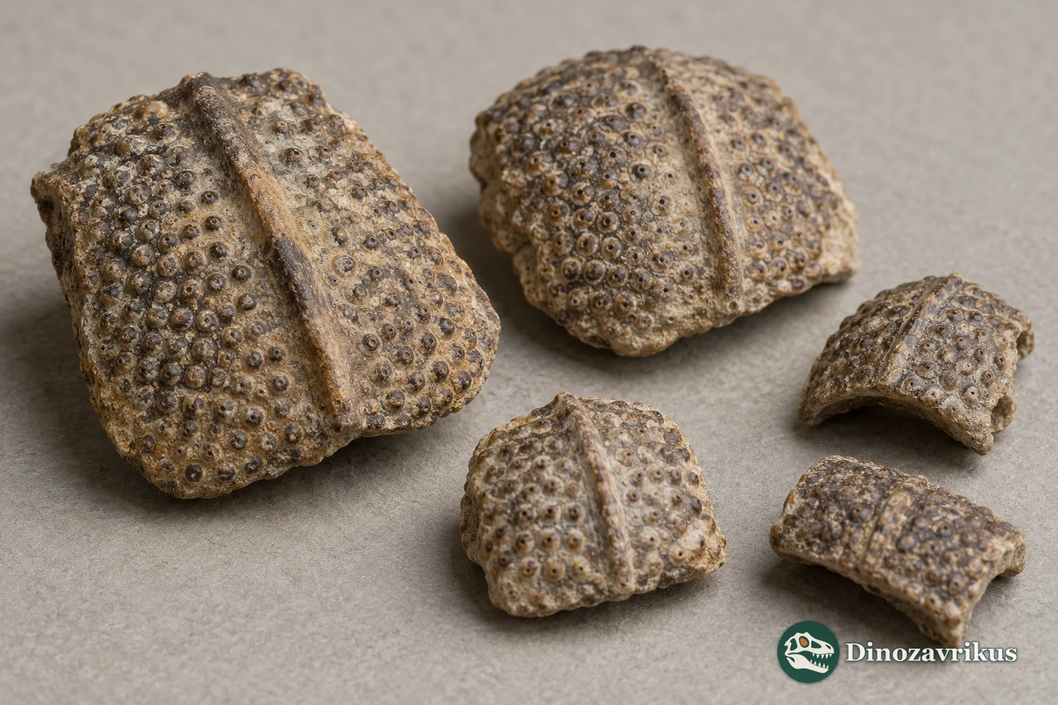 Illustrative fixed and movable Eocene osteoderms