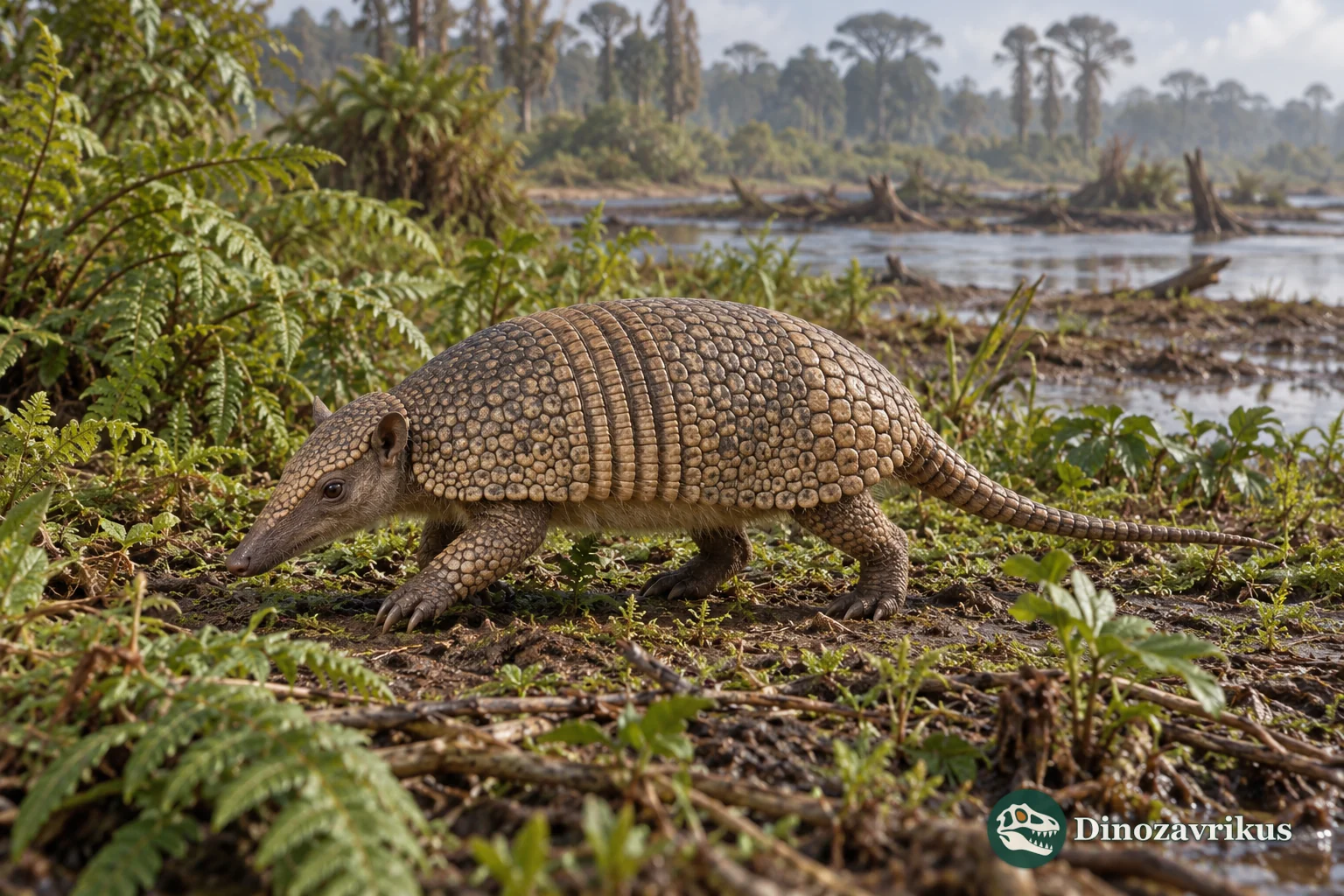 Cautious artistic reconstruction of a small Eocene Prostegotherium in Patagonia