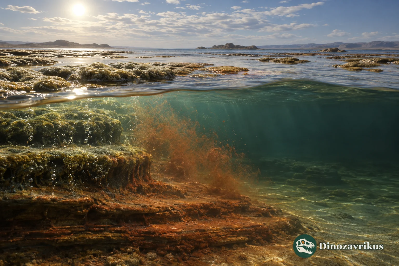 Palaeoproterozoic shallow sea with microbial mats and oxidising iron
